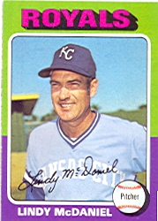 1975 Topps Mini Baseball Cards      652     Lindy McDaniel